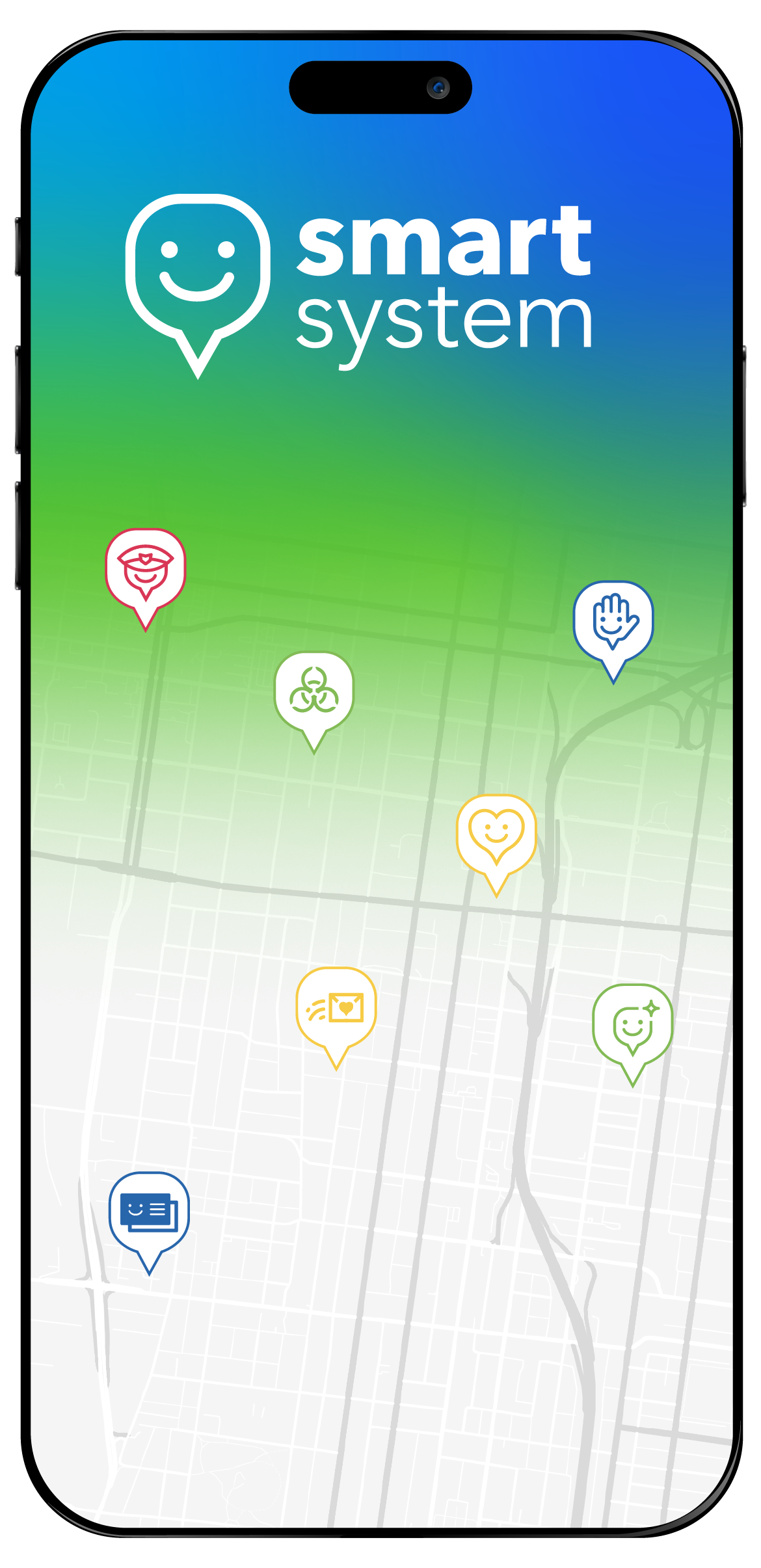 The SMART System mobile app showing a live map of field activity